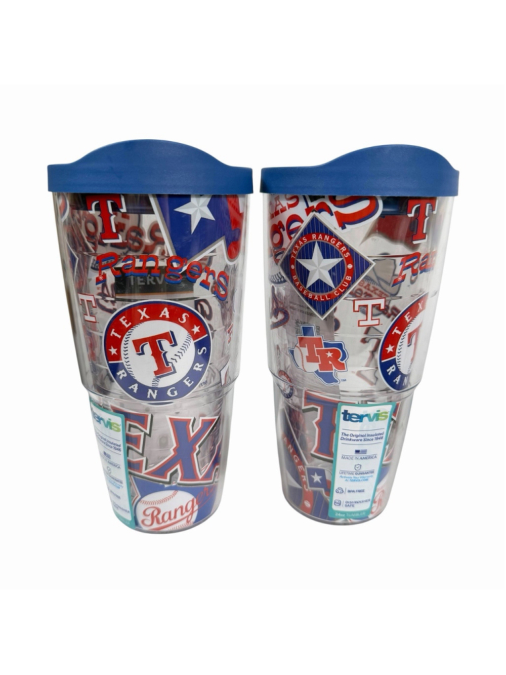 Tervis Texas Rangers 24oz Double Wall Tumbler with Lid Set of 2